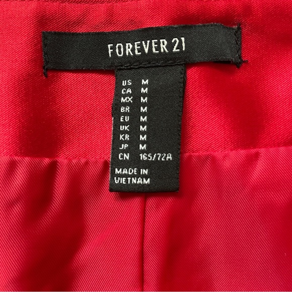 Red Satin Full Zip Mini Skirt Medium - Picture 3 of 4